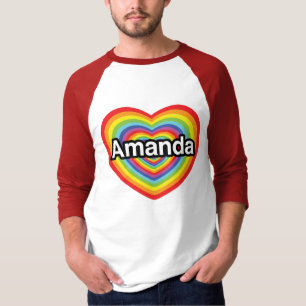I love Amanda, rainbow heart T-Shirt