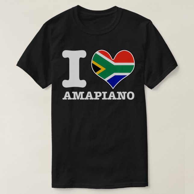 I Love Amapiano South African Flag DJ Design don't T-Shirt (Design Front)