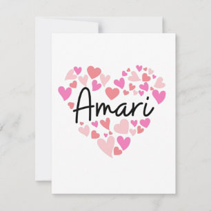I love Amari - hearts for Amari Thank You Card