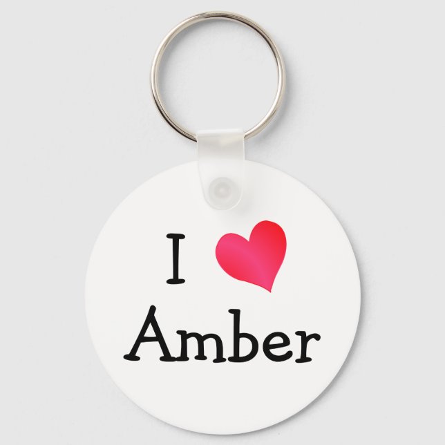 I Love Amber Key Ring (Front)