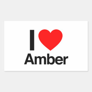 i love amber rectangular sticker