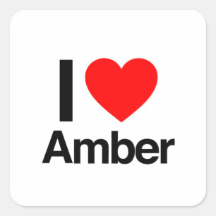 i love amber square sticker