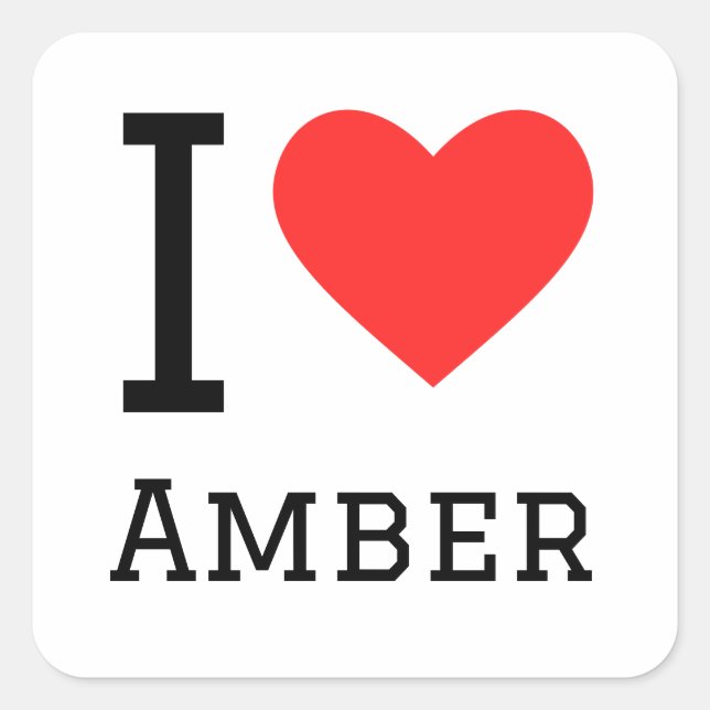 I love amber square sticker (Front)