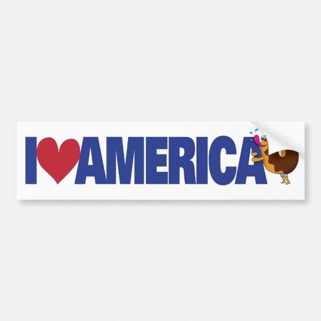 I Love America Bumper Sticker (Front)