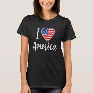 I Love America Heart Flag States 4th Of July Patri T-Shirt