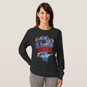 I Love America Long Sleeve Women's T-Shirt Vivid