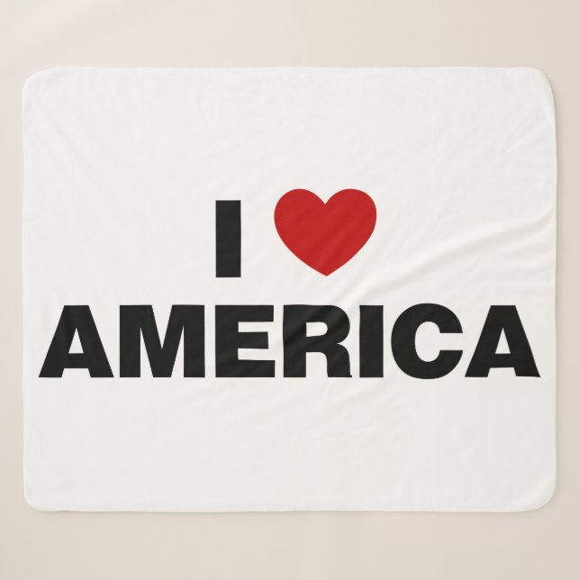 I Love America Sherpa Blanket (Front (Horizontal))