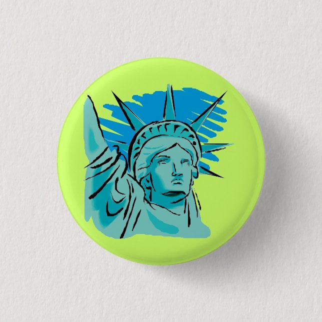 I Love America - Statue Of Liberty New York USA 3 Cm Round Badge (Front)