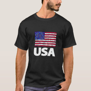 I Love America Usa Flag Illustration Graphic T-Shirt