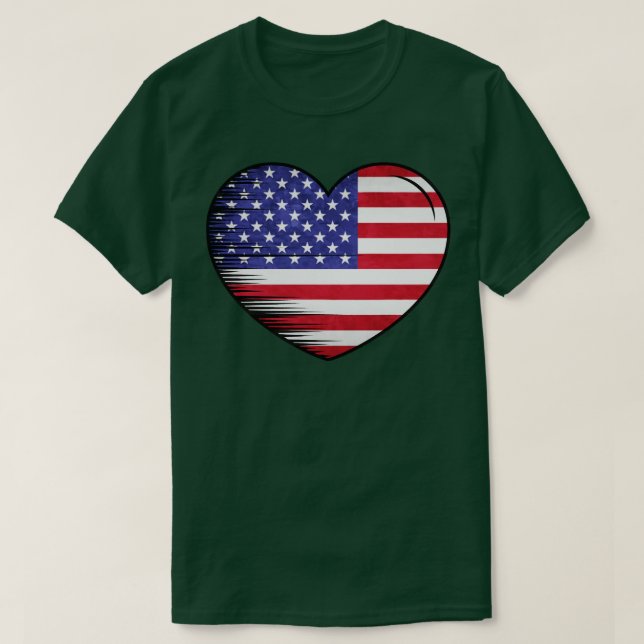 I Love America USA Flag My Home My Country 5 T-Shirt (Design Front)