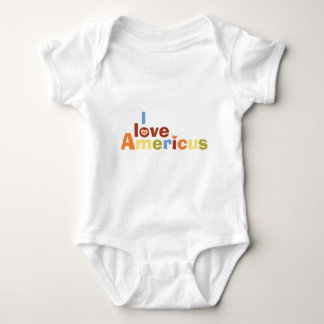 I love Americus MultiColor Baby Bodysuit