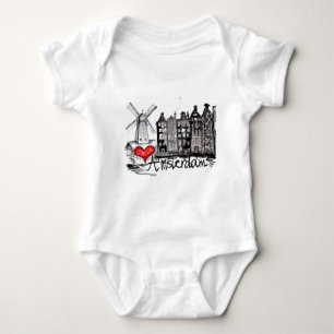 I love Amsterdam Baby Bodysuit