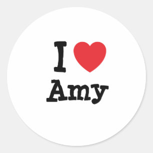 I love Amy heart T-Shirt Classic Round Sticker