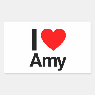i love amy rectangular sticker