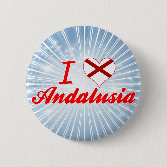 I Love Andalusia, Alabama 6 Cm Round Badge (Front)