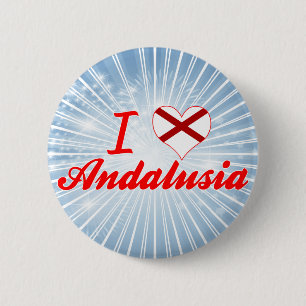 I Love Andalusia, Alabama 6 Cm Round Badge