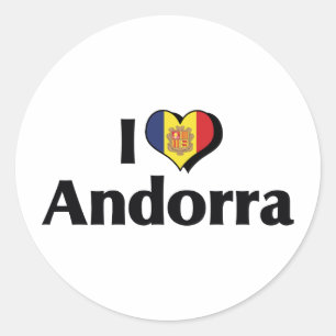 I Love Andorra Flag Classic Round Sticker