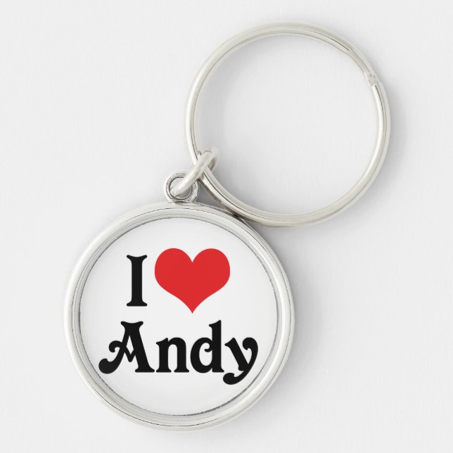 I Love Andy Key Ring (Front)