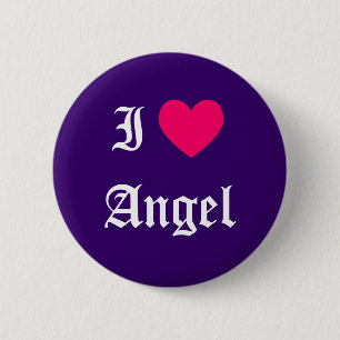 I Love Angel 6 Cm Round Badge