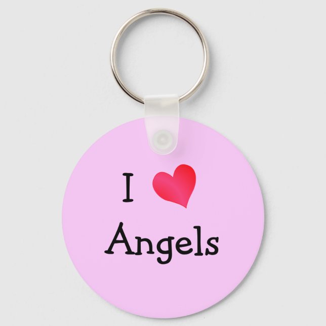 I Love Angels Key Ring (Front)