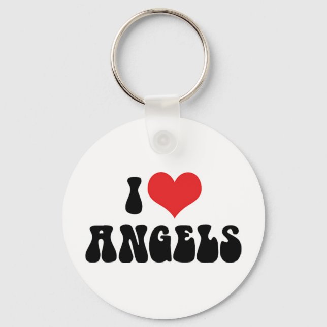 I Love Angels Keychain (Front)