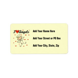 I Love Angels T-shirts and Gifts Label