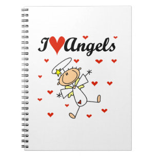 I Love Angels T-shirts and Gifts Spiral Notebook