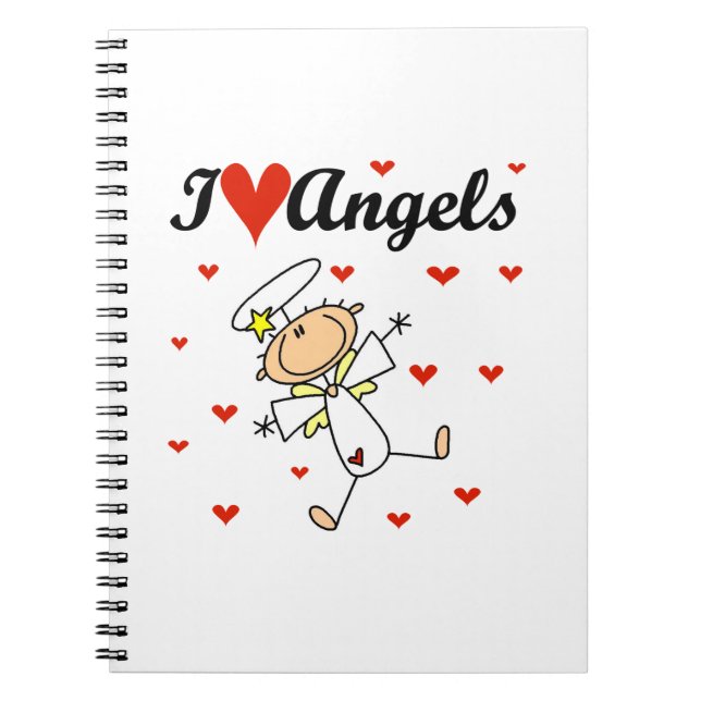 I Love Angels T-shirts and Gifts Spiral Notebook (Front)