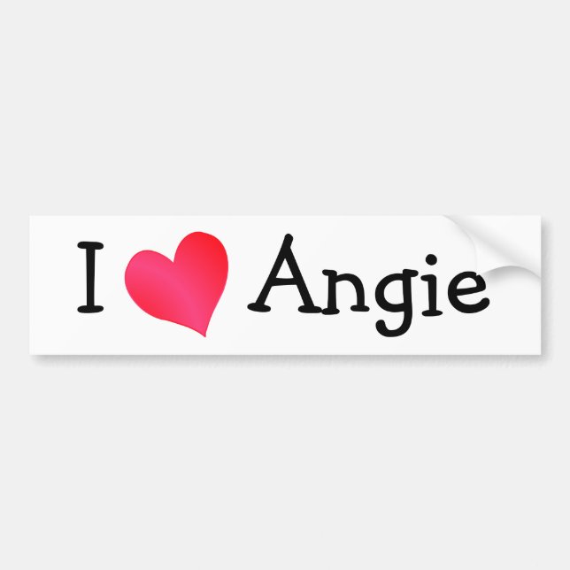 I Love Angie Bumper Sticker (Front)