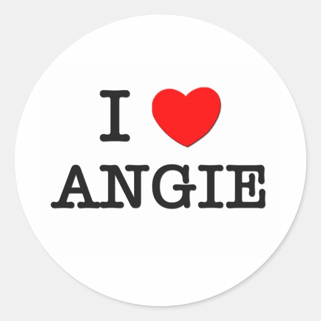 I Love Angie Classic Round Sticker (Front)
