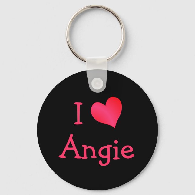 I Love Angie Key Ring (Front)
