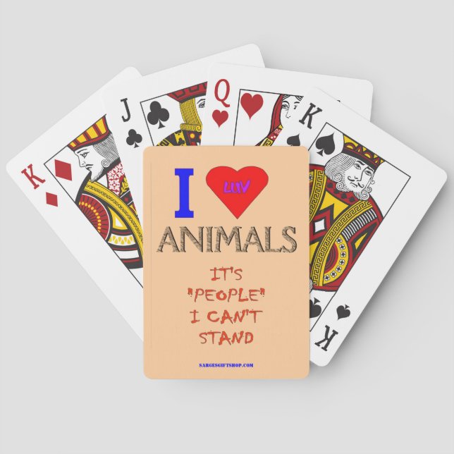 I LOVE ANIMALS PLAYING CARDS (Back)