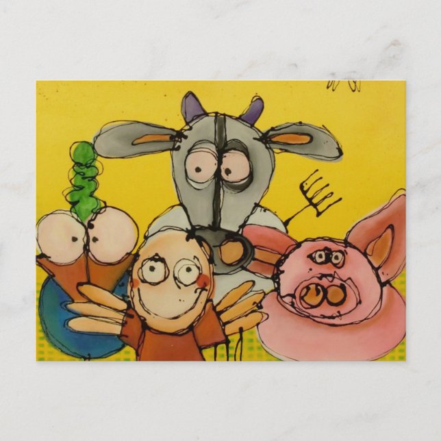 i love animals postcard (Front)