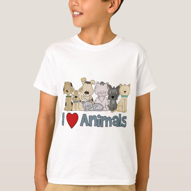 I Love Animals T-Shirt (Front)