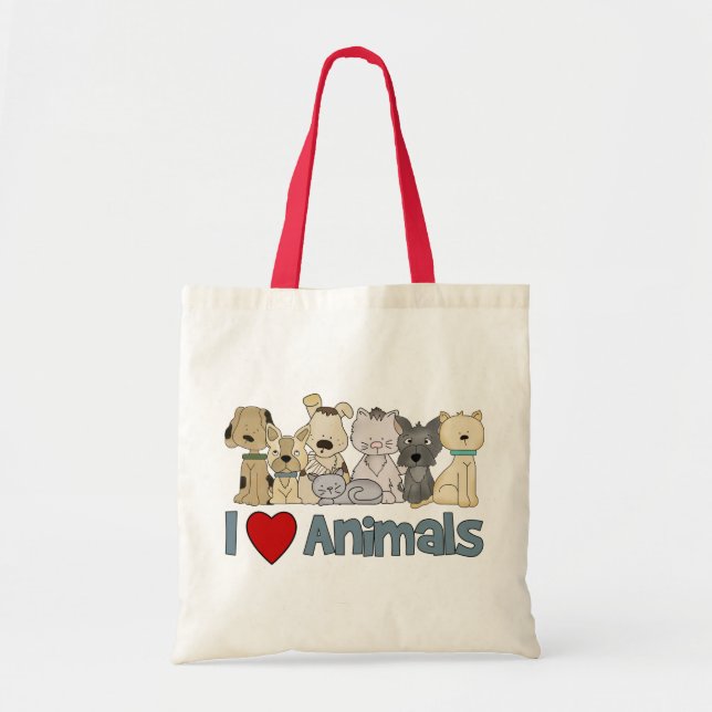 I Love Animals Tote Bag (Front)