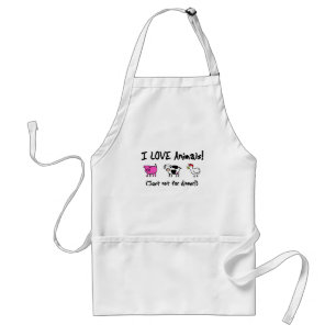 I Love Animals Vegetarian Standard Apron