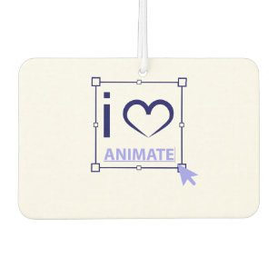 I Love Animate Car Air Freshener
