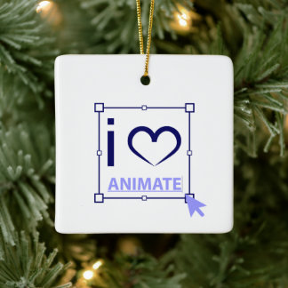 I Love Animate Ceramic Ornament