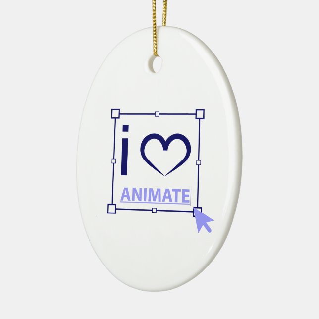 I Love Animate Ceramic Tree Decoration (Left)
