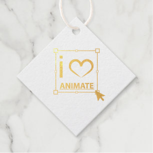 I Love Animate Favour Tags