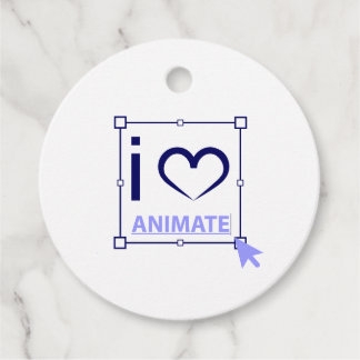 I Love Animate Favour Tags
