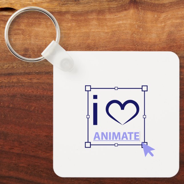 I Love Animate Key Ring (Front)