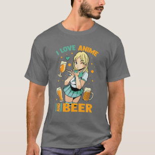 I Love Anime And Beer - Cute Kawaii - Manga Otaku T-Shirt