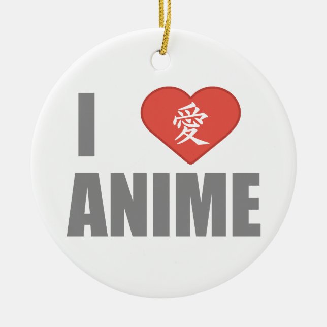 I love Anime Ceramic Tree Decoration (Front)