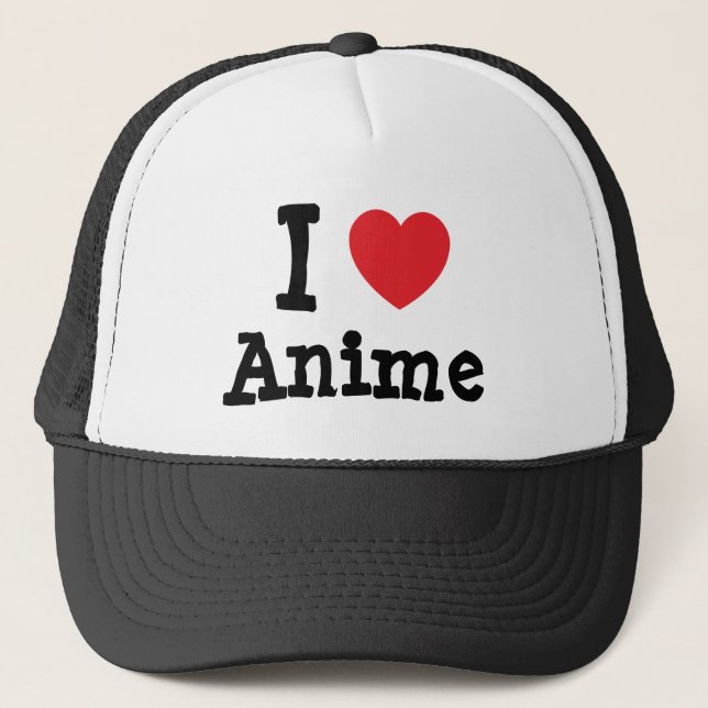 I love Anime heart custom personalised Trucker Hat (Front)
