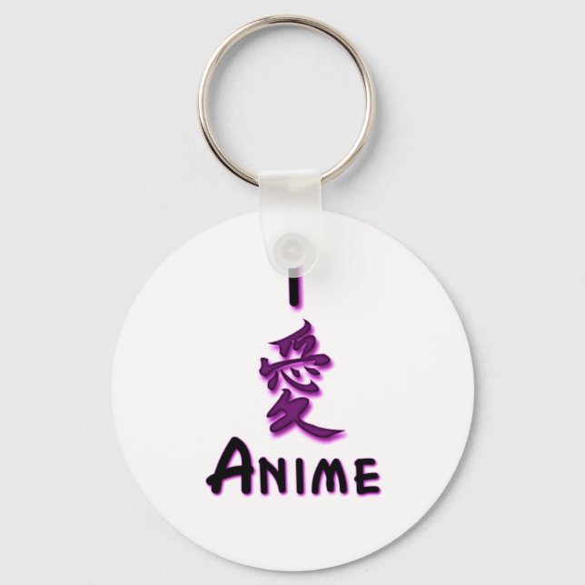I Love Anime Key Chain (Front)