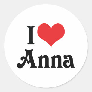 I Love Anna Classic Round Sticker
