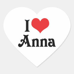I Love Anna Heart Sticker
