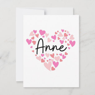I love Anne - hearts for Anne Thank You Card