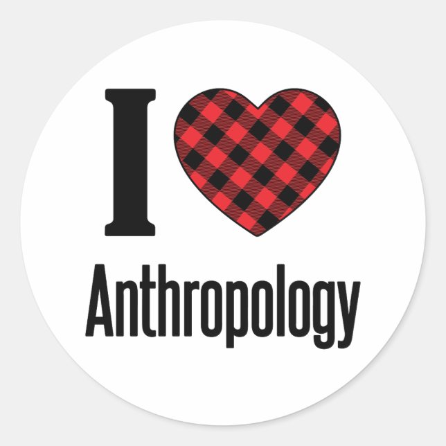 I Love Anthropology Classic Round Sticker (Front)